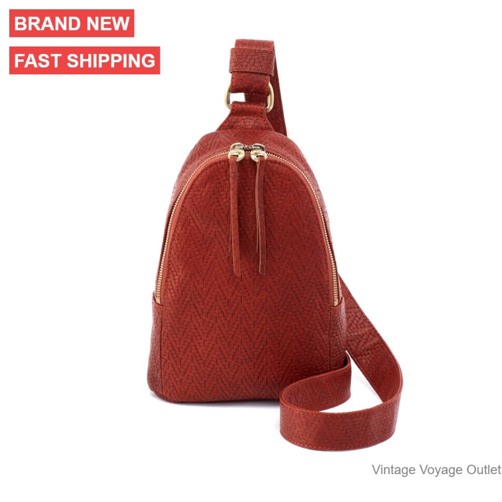 Leather Sling Bag With Adjustable Strap, Hands-Free Crossbody Style